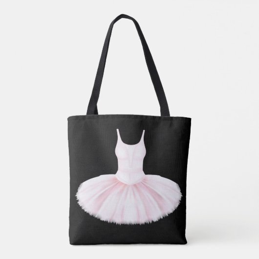 Minimalistisch Ballet Tutu Roze en Zwart Tote Bag (Achterkant)