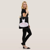 Minimalistisch Ballet Tutu Roze en Zwart Tote Bag (Op model)