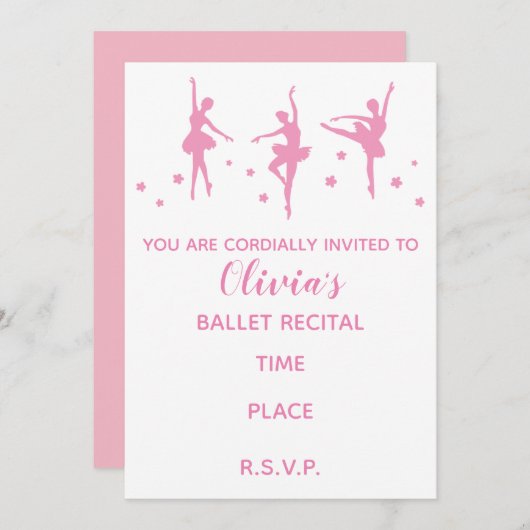 Minimalistisch, balletoverweging. kaart (Voorkant / Achterkant)