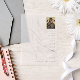 Minimalistisch baptisme Christening Grieks-orthodo Vellum Uitnodigingen