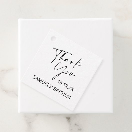 Minimalistisch baptisme Christening script Dank u Bedankjes Labels (In situ)