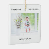 Minimalistisch Baptisme-fototoetsenbord Keramisch Ornament (Rechts)