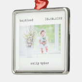 Minimalistisch Baptisme-fototoetsenbord Metalen Ornament (Links)