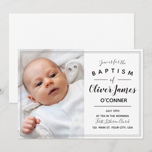 Minimalistisch baptisme kaart (Voorkant / Achterkant)