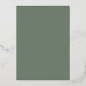 Minimalistisch baptisme Sage Green & Gold Folie Uitnodiging (Achterkant)