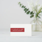 Minimalistisch / Bar Accent (Rood) Visitekaartje (Staand voorkant)