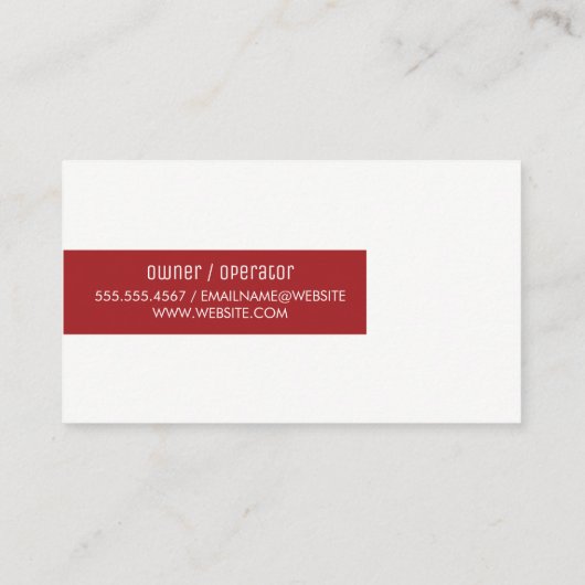 Minimalistisch / Bar Accent (Rood) Visitekaartje (Achterkant)