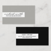 Minimalistisch / Bar accent (zwart / grijs) Visitekaartje (Voorkant / Achterkant)