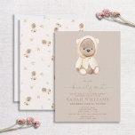 Minimalistisch Barly Wait Brown Baby shower Kaart<br><div class="desc">Creëer de perfecte moderne seksneutrale minimale baby aankondiging baby shower teddy belooft een uitnodiging met deze trendy " we kunnen snel wachten " citaat design , in hand letterde typografie in trendy brown . Een zoete coördinerende teddybeer en bladpatroon op de rug. De ontwerper van het contact voor de aanpassing...</div>