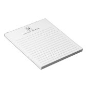 Minimalistisch Basic Black Monogram Square led Notitieblok (Schuin)