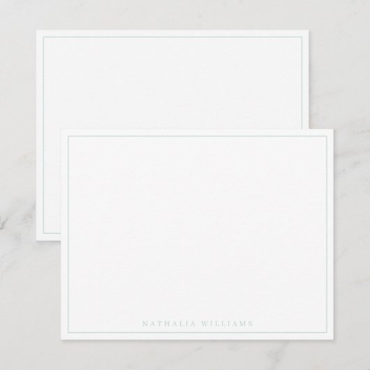 Minimalistisch Basic gepersonaliseerd zeeglas brie Notitiekaartje (Voorkant / Achterkant)