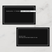 Minimalistisch basic & modern, onroerend goed zwar visitekaartje (Voorkant / Achterkant)