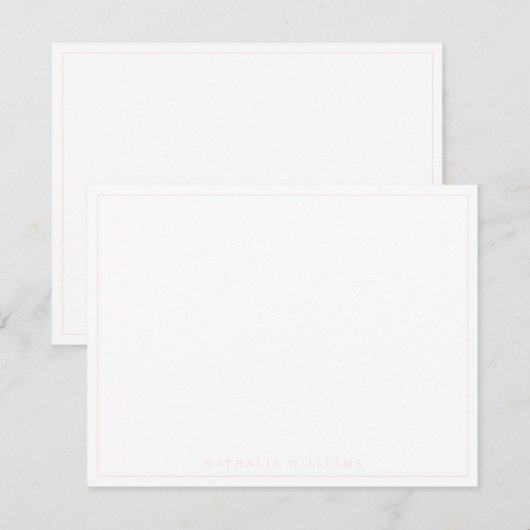 Minimalistisch Basic Personaliseer Blush Pink Stat Notitiekaartje (Voorkant / Achterkant)