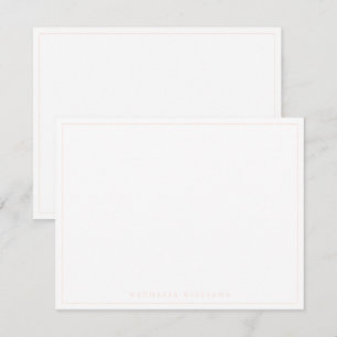 Minimalistisch Basic Personaliseer Blush Pink Stat Notitiekaartje