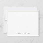 Minimalistisch Basic Personaliseer Moss Green Stat Notitiekaartje (Voorkant)