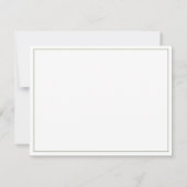 Minimalistisch Basic Personaliseer Moss Green Stat Notitiekaartje (Achterkant)