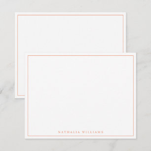 Minimalistisch Basic Personaliseer Oranje briefpap Notitiekaartje