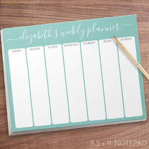 Minimalistisch Basic Weekly Planner modern script  Notitieblok
