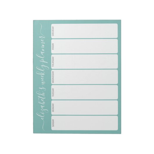 Minimalistisch Basic Weekly Planner modern script Notitieblok (Linkerzijde)