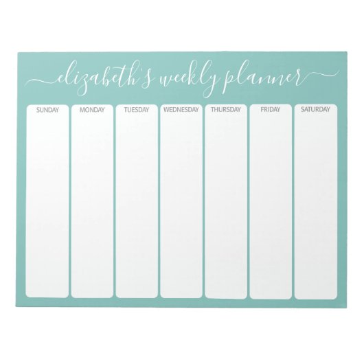 Minimalistisch Basic Weekly Planner modern script  Notitieblok (Voorkant)