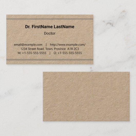 Minimalistisch, basis- en menselijk Visitekaartje (Voorkant / Achterkant)