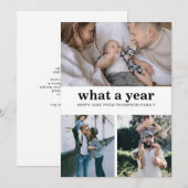 Minimalistisch Basis Wat een jaar Gelukkig Nieuwja Feestdagenkaart (Voorkant / Achterkant)