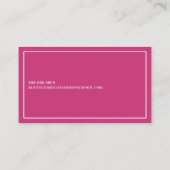minimalistisch basisch, stylist fuchsia roze visitekaartje (Achterkant)