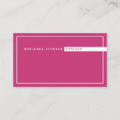minimalistisch basisch, stylist fuchsia roze visitekaartje (Voorkant)