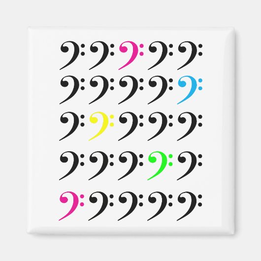 Minimalistisch Basissleutel Rasterpatroon Magneet (Voorkant)