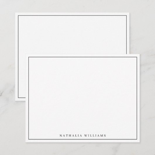 Minimalistisch basisstation — zwarte tapijery aanp notitiekaartje (Voorkant / Achterkant)