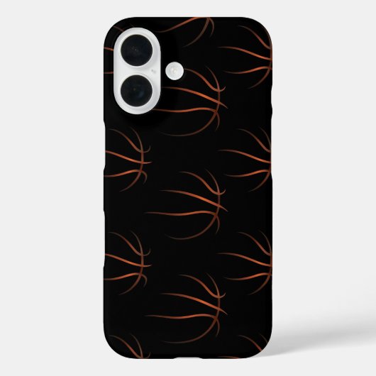 Minimalistisch basketbal lijnkunstpatroon – Zwart  Case-Mate iPhone Case (Achterkant)