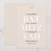 Minimalistisch Bat Mitzvah Kaart (Voorkant / Achterkant)