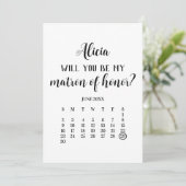 Minimalistisch Be My Matron of Honor Kalender voor Kaart (Staand voorkant)