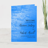 Minimalistisch Beach Azsure Blue Wedding Booklet Programma (Voorkant)