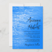 Minimalistisch Beach Azure Blue Wedding Invitation Kaart (Voorkant)