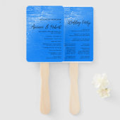 Minimalistisch Beach Azure Blue Wedding Program Handwaaier (Voorkant en achterkant)