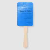 Minimalistisch Beach Azure Blue Wedding Program Handwaaier (Voorkant)