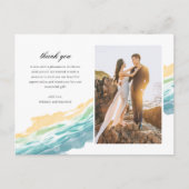 Minimalistisch Beach-fotoweddenschap Dank u Briefk Briefkaart (Voorkant)