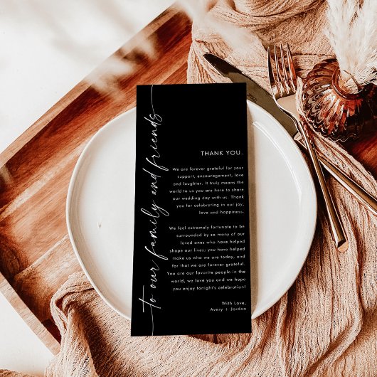 Minimalistisch bedankje, bruiloft Bedankt servet