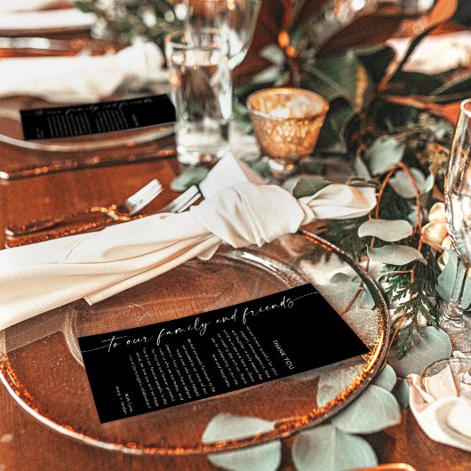 Minimalistisch bedankje, bruiloft Bedankt servet