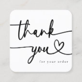 Minimalistisch bedankschrift Custom logo Heart Vierkante Visitekaartje (Voorkant)