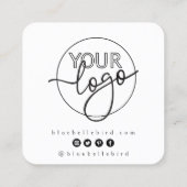 Minimalistisch bedankschrift Custom logo Heart Vierkante Visitekaartje (Achterkant)