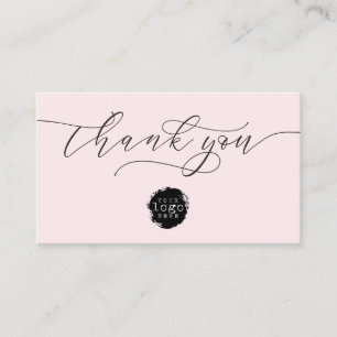 Minimalistisch bedankschrift hart klein branding visitekaartje