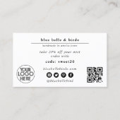 Minimalistisch bedankschrift waardebon voor kleine visitekaartje (Achterkant)