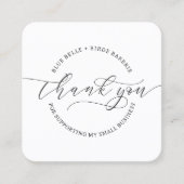 Minimalistisch bedankscript aangepaste logo brandi vierkante visitekaartje (Voorkant)
