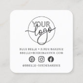 Minimalistisch bedankscript aangepaste logo brandi vierkante visitekaartje (Achterkant)