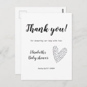 Minimalistisch bedankt Baby shower Briefkaart (Voorkant / Achterkant)