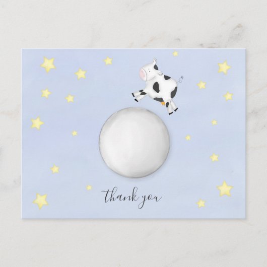 Minimalistisch bedankt dat je Koe over de maan hee Briefkaart (Voorkant)