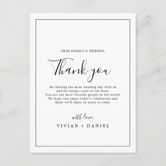 Minimalistisch bedankt Kaart voor ontvangst (Voorkant)