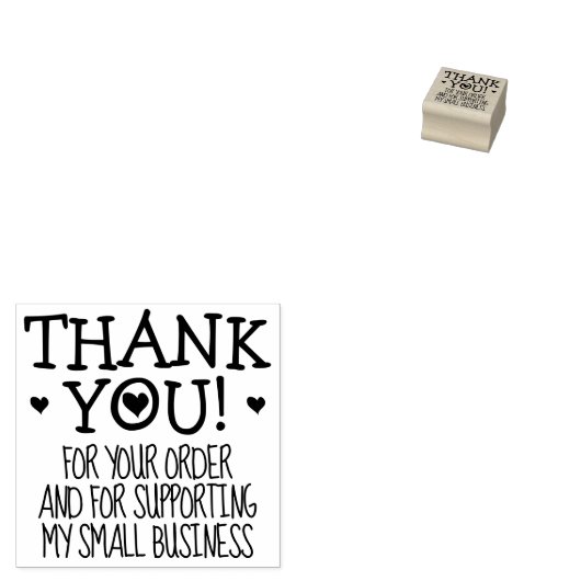 Minimalistisch bedankt, kleine bedrijven rubberstempel (Gestempeld)
